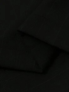 Dazy Plus Quần dài công sở dáng rộng ống đứng kẻ sọc cỡ lớn có dây rút trang trí - màu đen - Xem 3