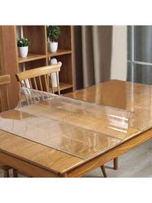 Tấm lót bàn PVC trong suốt hình chữ nhật, màng bảo vệ bề mặt bàn, chịu nhiệt, chống thấm nước, chống trầy xước, dày 0.3mm, thích hợp làm tấm lót bàn tại nhà, khách sạn, bàn cà phê. - trắng - Xem 2