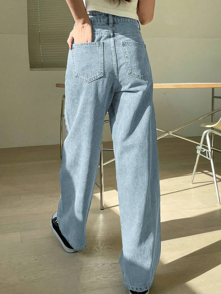 Women's Casual Loose Distressed Korean Style Jeans