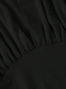 SHEIN MOD Áo cổ yếm khoét rỗng với dây đeo nơ - màu đen - Xem 7