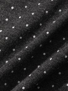 DAZY Women's Casual Off-Shoulder Tie-Neck Fitted Polka Dot Sleeveless T-Shirt - White - View 3