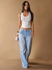 SHEIN BAE 女士休闲度假黄色纹理面料迷你连衣裙（带短裤内衬），夏季必备，吊带设计，深V领，内衬，不对称下摆，露背，迷你裙长，荷叶边下摆，适合海滩度假、音乐节、Y2K风格 - 白色 - 查看 7