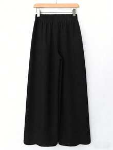 Rusticease 女士纯色棉混纺弹力腰休闲裤，夏季 - 彩色 - 查看 4