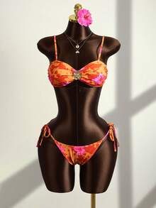 Zestiva 女士扎染印花泳衣套装，沙滩度假 - 彩色 - 查看 5