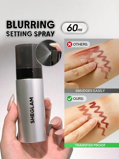 SHEGLAM Camera On بخاخ مثبت ضبابي مقاوم للماء علامة تجارية جمال مكياج ميكب مستحضرات تجميل للنساء الفتيات مثالي لفصل الشتاء الربيع مثالي ل- Y2K أزياء أنيقة رمضان هدية حفلة جاهز أفضل لون