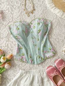 Soleia Áo quây nữ thời trang kiểu Pháp lãng mạn thêu họa tiết - Nhiều màu - Xem 3