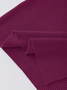 Breezaya 新款夏季性感吊带针织中长连衣裙，欧美风，浅蓝色竖条纹，无袖，修身剪裁，露背扭结镂空设计，法式优雅气质，适合约会、通勤、度假、正式场合。 - 酒紅色 - 查看 5