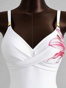 Zestiva Hot Selling Spring/Summer Beach Vacation Adjustable Strap Metal Accessory Floral Print Swimsuit 2 Pieces Set (Strap + Triangle Bottoms) - Multicolor - View 5