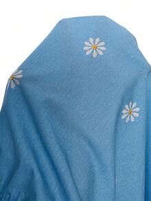 EMERY ROSE 大码女式雏菊印花圆领短袖荷叶边连衣裙 - 彩色 - 查看 6