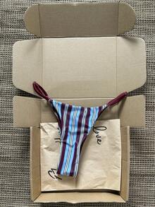 Swim Mod Women's Jacquard Fabric Ruched Bikini Bottom, Spring/Summer - Multicolor - View 2