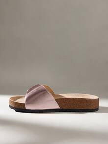 Solecia Pantofi de damă, papuci la modă cu talpă groasă, versatili, pentru primăvară și vară, pantofi de vacanță, pentru primăvară, primăvară, Paște și Crăciun - Aur roz - Vizualizare 4