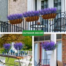 5/10pcs Artificial Lavender Flowers, UV-Resistant Fake Plants For Outdoor, Wedding, Home, Garden, Porch, Window Decor - Purple - View 3