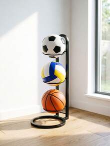 Factory Direct Three-Layer Round-Bottom Iron Basketball Rack, Three-Layer Basketball Storage Rack - Multicolor - View 6