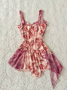 Soleia Damen Lässig Kleid mit gerüschtem asymmetrischem Saum - Verschiedenfarbig - Übersicht 5