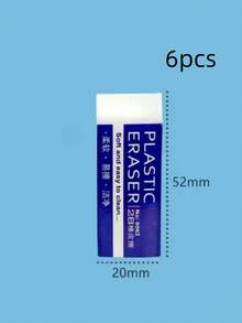 6pcs White Erasers For Drawing, Office, School, Clean And Soft, Easy To Wipe, School Supplies Back To School - White - View 3