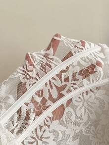 Attitoon Vestido mini asimétrico de mujer con corsé de encaje y estilo retro casual, adecuado para Y2K - Blanco - Ver 8