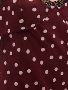 Nöista Women's Polka Dot And Lace Spaghetti Strap Dress - Brown - View 6