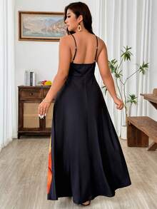 Weeklong 时尚休闲春夏法式复古优雅通勤度假金属镂空吊带连衣裙 - 黑色 - 查看 2