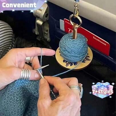 1个木制腕式毛线收纳器，便携式腕式毛线整理器，手工编织工具配件，创意毛线球收纳器，装饰性编织工具，工艺用品