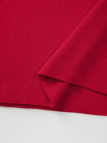 SHEIN Women's Red Autumn Elegant Party Square Neck Backless Bombshell Knit Fitted Mid-Length Dress With Delicate Ruffle Hem,Sleeveless Bodycon Sweater - Red - View 8