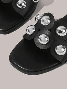 Ladies, Buckles, Trim, Flat Sandals Holiday Travel Essential Boho Cowgirl Outfit - Black - View 4