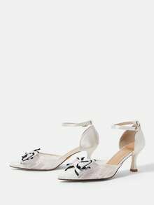 CUCCOO HITCHD Fashionable & Elegant Bow Decor Women Pumps - White - View 3