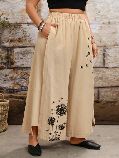 EMERY ROSE Pantalones elegantes de alta calidad, cómodos, versátiles y estilizantes con estampado floral, ideales para vacaciones