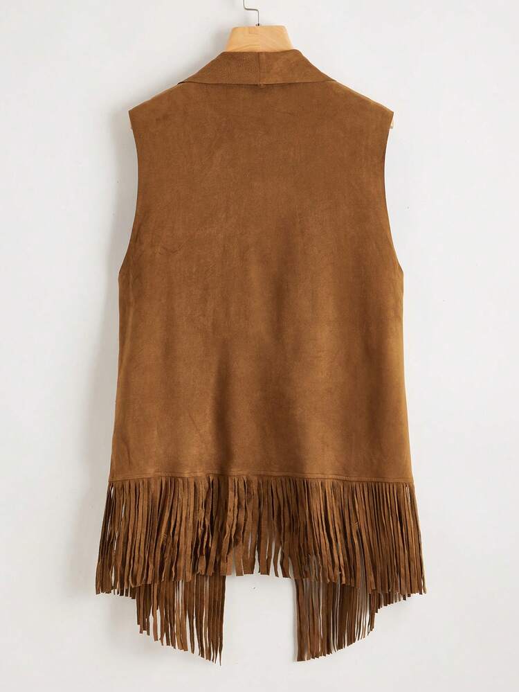 Women's Regular Cut Faux Suede Jacket With Paisley,  & Tassel Details, Seasonless,Fall Clothes Women,Western Woman Attire