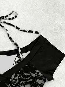 Glimmora Áo thun nữ kiểu dáng thường ngày, họa tiết da báo và chữ cái phối ghép, thích hợp cho mùa hè. - Nhiều màu - Xem 3