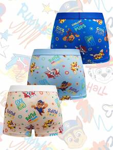 SHEIN | PAW Patrol 卡通印花可爱舒适男童三角裤 - 藍色 - 查看 2