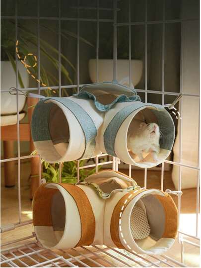 1 chiếc ổ treo bằng vải thoáng khí hình chữ L dành cho thú cưng nhỏ, thích hợp sử dụng trong nhà.