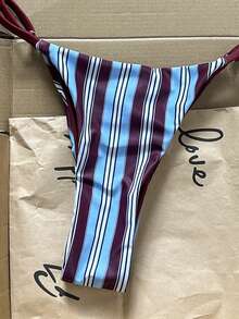 Swim Mod Women's Jacquard Fabric Ruched Bikini Bottom, Spring/Summer - Multicolor - View 4