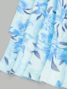 Qadelle 女士编织优雅时尚的夏季长裙 - 藍色 - 查看 3