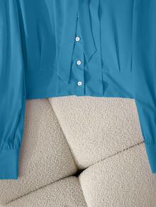 GlowEve Camisas elegantes y de oficina para otoño para damas - Azul - Ver 6