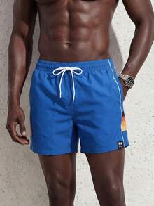 Horizaway Men's Drawstring Pocket Casual Loose Beach Shorts, Summer - Multicolor - View 7