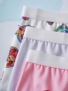 SHEIN | PAW Patrol Calzones elásticos con estampado de dibujos animados para niñas - Rosa - Ver 5