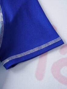 SHEIN | PAW Patrol Set de 2 piezas de camiseta de manga corta y pantalones cortos con estampado de dibujos animados para niños pequeños - Azul - Ver 9
