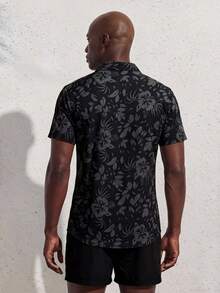 Surfspeed 男士热带植物印花短袖衬衫和短裤沙滩套装，男女情侣泳装，男士夏季度假服装，男女情侣沙滩套装，情侣度假套装，男士沙滩套装，Chromehearts 女士夏季套装，皇家蓝男女情侣泳装，Juicy 情侣泳衣，男女情侣泳装 - 黑色 - 查看 6