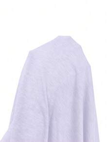 SHEIN 女士休闲宽松V领短袖上衣和印花短裤睡衣套装，加大码 - 淡紫色 - 查看 3