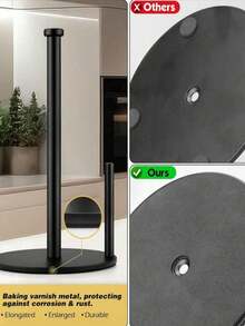 Stainless Steel Paper Towel Holder - Sturdy Weighted Base, Easy-Tear Design, Suitable For Kitchen And Bathroom Countertops. - Multicolor - View 5