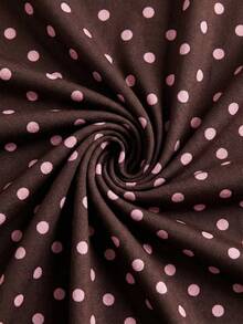 SHEIN EZwear Đầm ôm sát dệt kim họa tiết chấm bi tương phản màu hồng, kiểu dáng giản dị, gợi cảm, thích hợp cho kỳ nghỉ hè, đi biển, lễ hội âm nhạc, mùa tốt nghiệp. - Nhiều màu - Xem 4