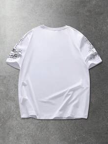 ROMWE MEN 男士字母和图案T恤 - 白色 - 查看 2