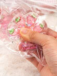 POKOJA LAND 草莓填充猫爪减压球玩具，感官玩具，草莓软绵绵玩具，触感如果冻般柔软，漂亮可爱，送给女孩的绝佳礼物，母亲节、复活节、儿童节和派对的完美礼物。 - 彩色 - 查看 5