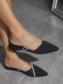 CUCCOO CHICEST Women Casual Flat Shoes For Daily Wear For Summer Vacation Shoes Summer Elegant Flats Party Summer Shoes Summer Break Easter For Christmas Elegant Shoes Wedding Shoes Summer Shoes Bride Shoes - Black - View 3