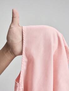 Ontre 女士粉色蝙蝠袖荷叶边拼接连衣裙，优雅婚礼宾客装扮，简约浪漫法式风情奢华都市时尚商务休闲办公装，低调复古高端都市通勤高品质机场游轮中东节日必备百搭季节性婚纱系列度假粉色夏季连衣裙 - 粉色 - 查看 8