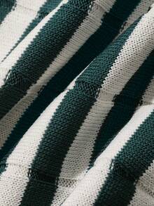 Dazy Kids Cartoon Bear Pattern Striped Short Sleeve Casual Polo Sweater For Young Boy Summer - Dark Green - View 7