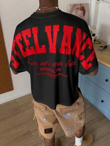 STEELVANCE Men's Casual Letter Print T-Shirt, Summer - Multicolor - View 4