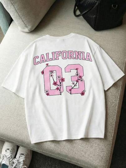 AXEPEAK 男士字母卡通印花圆领休闲短袖T恤