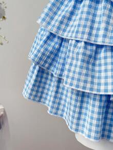 Sweetra Conjunto de 2 piezas de talla grande con camiseta de tirantes a cuadros y minifalda informal - Multicolor - Ver 4
