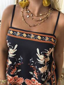 Ceyna Bộ đồ 2 món dành cho nữ cỡ lớn, gồm áo hai dây in hoa và quần ống rộng cạp chun, thích hợp cho kỳ nghỉ, đi biển, mặc hàng ngày vào mùa hè, phong cách Bohemian, trang phục Boho cho nữ, trang phục đi nghỉ mát mùa hè cho nữ, bộ trang phục mùa hè cho nữ, trang phục Boho mùa hè cho nữ. - màu đen - Xem 7